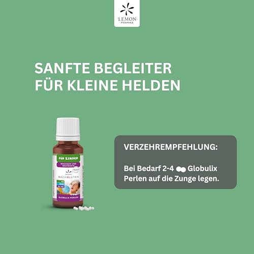 Lemon Pharma Original Bachblüten Kinder Globuli Konzentration - Wachsam und Beständig - Bio, vegan & alkoholfrei - Für Schule und Kindergarten, Streukügelchen für Kids nach Dr. Bach, 20 g