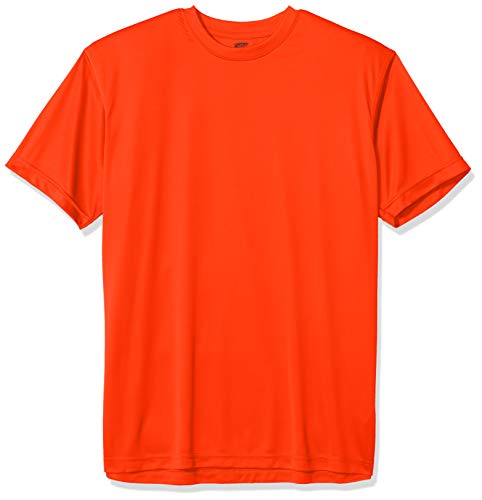 UltraClubs Men's Cool & Dry Sport Performance Interlock T-Shirt, Orange, 3X-Large
