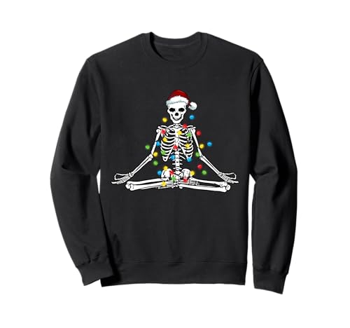 Esqueleto de Navidad de Papá Noel para yoga Sudadera
