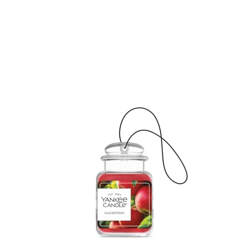Yankee Candle Car Jar Ultimate Hanging Air Freshener, Macintosh Scent, Neutralizes Odors, Up to 30 Days