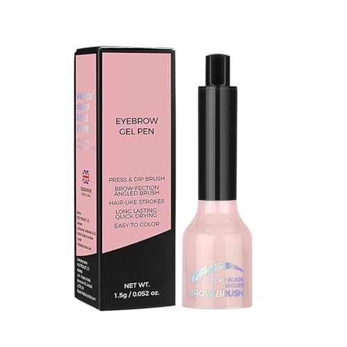 Lápiz de Cejas Microblading con Cepillo Angular, Tinte para Cejas y Pestañas Impermeable para Trazos Tipo Pelo, 6 Tonos Naturales, Fácil de Usar (#3, 20g)
