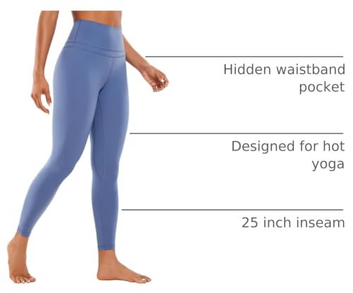 Image of CRZ YOGA Naked Feeling Leggings 25'' | Sleek, Decent Compression, Yoga, Hidden Waistband Pocket, for Women