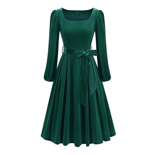 Robe en velours de cocktail élégante et fluide à manches longues
