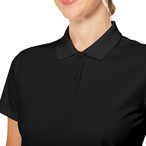Casei Womens Polo Shirts Golf Shirts Quick Dry Moisture Wicking Black and White Polo Shirt3