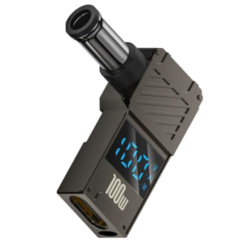 Image of Tobo USB C to DC Adapter,USB C Female to DC 6.0x1.4mm Barrel Jack Plug PD 100W Laptop Fast Charging Adapter with Wattage Display TD-1270CC