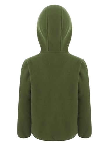 Kids Girls Boys Fleece Jacket Long Sleeve Zipper Hooded Coat with Pocket Winter Warm Outerwear2