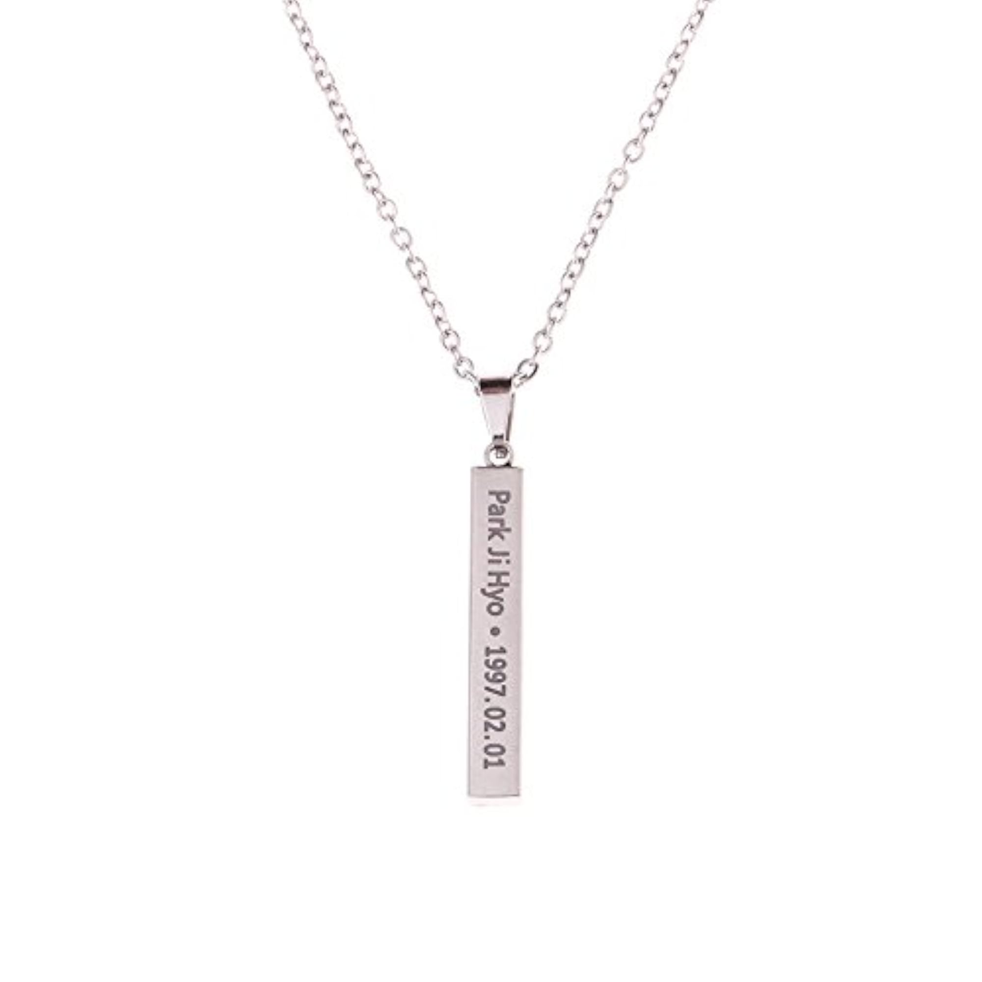 Kpop Twice Members Cuboid Bar Pendant Necklace