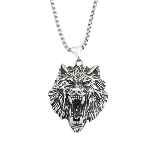 Collier Fenrir homme loup viking breloque mythologique nordique