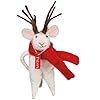 Reindeer mouse 4 primitives by kathy holiday decor ornament or village figure  urban country home decor