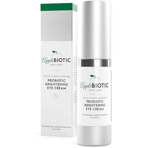 Apple Cider Vinegar Brightening Eye Cream with Vitamin B3, Caffeine, Cucumber Extract to Reduce Puffiness, Eye Bags and Dark Circles, Cream For All Skin Types, (0.5 oz) Packaging May Vary Cover