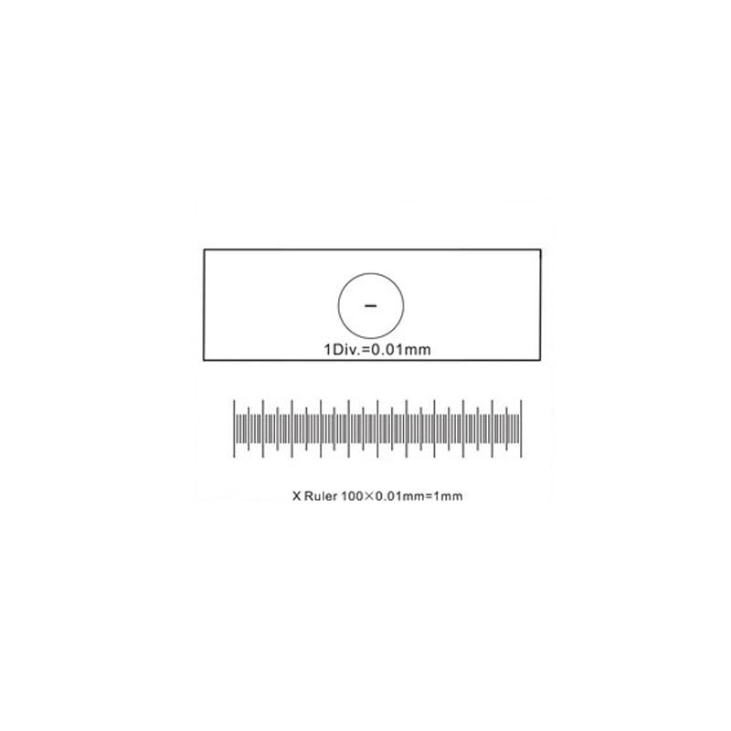 Image of Microscope Stage Calibration Slide, Eyepiece Micrometer, Microscope Eyepiece Graticules, Ocular Micrometer, Cross Line Reticle (Set of 7)
