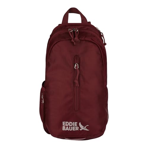 Eddie Bauer Stowaway Packable Sling Bag | Travel | Outdoor | Lightweight | Compact | Ripstop Nylon, Black Cherry-10L
