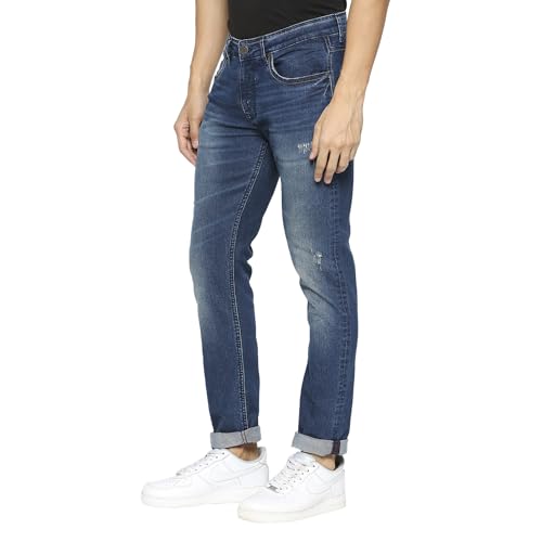 Image of Being Human Blue Cropped Fit Men's Denims Clothing