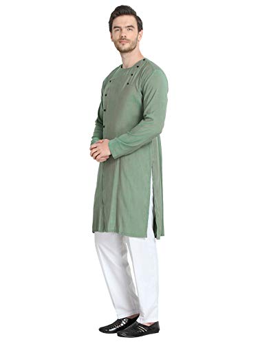 Image of Leriya Fashion Men's Slub Cotton pathan Suit Kurta