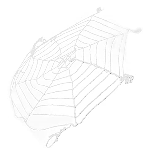 aqxreight Haunted House Decor, 3.6m Large Spider Web Halloween Decoration for Outdoor Indoor Party Yard, White Round Net Spooky Cobwebs, Cotton Material, Reusable, Easy to with