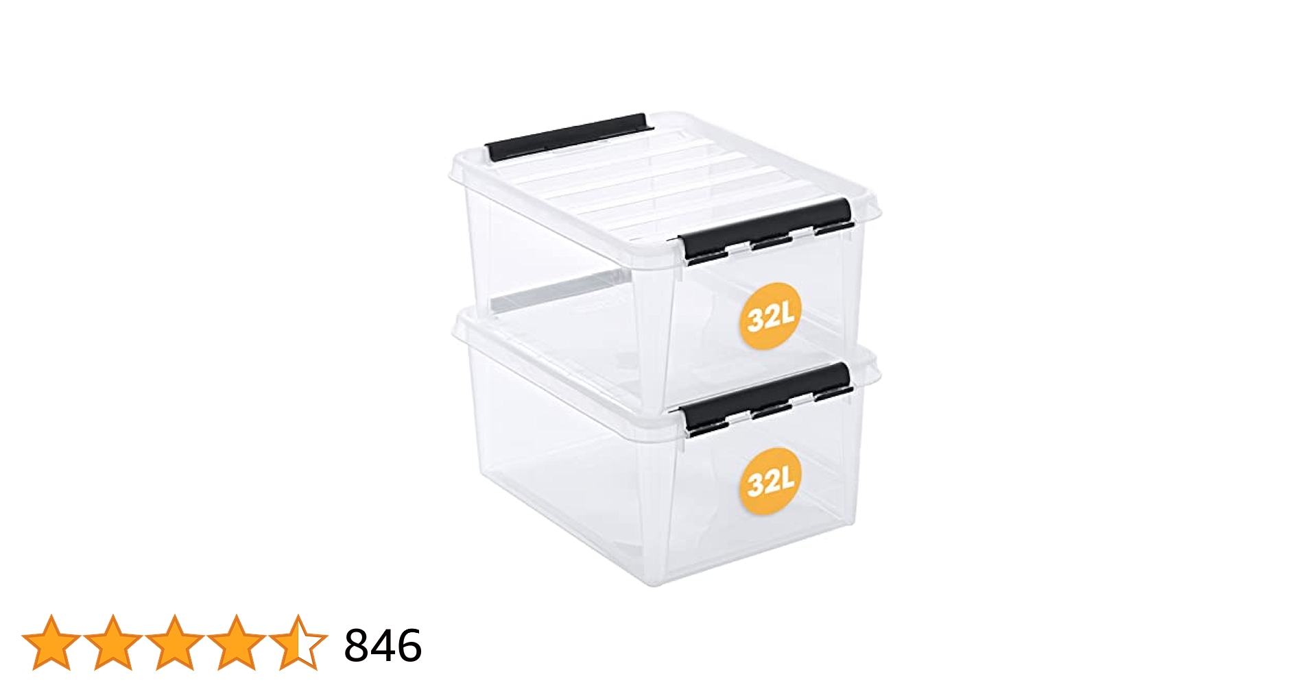 Boîtes Rangement Plastique 2L SmartStore - Lot De 10 - Transparent, Empilable, Sans BPA