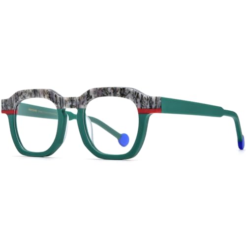Image of HEPIDEM Multicolor Acetate Glasses Frame Women,Oversize Round Optical Eyeglasses