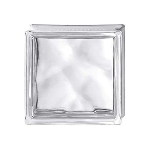 Vetromattone Ondulato Chiaro 19x19x8 Cm - Mattone In Vetro Per Design D'Interni | Resistente All'Umidità - Foto 6