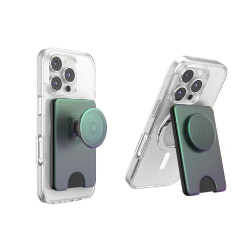 Image of PopSockets Kick-Out Wallet for MagSafe, Adjustable Kickstand, Magnetic Stand, Green - Nightshade