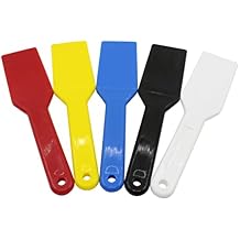 Driak Plastic Printing Ink Spatulas Ink Spatulas Scoop Screen Printing Pack of 5 Ink Scoop Silk Screen Printing Shovel Goop Scoop Plastisol 60mm