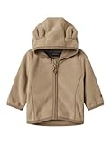 NAME IT Unisex Nbnmeeko Fleece Jacket Melange, Timber Wolf, Numeric_74