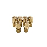 6 Pcs 1/8' OD x 1/8' NPT Female Compression Union Connector, 1/8 Inch NPT Female to 1/8' OD Straight Coupling Adapter for Oil, Gas, and Non-potable Water