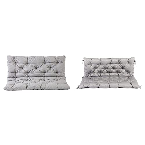 Ambient Home Coussin pour Banc de Jardin HANKO Gris Clair 145 x 95 x 8 cm 90267 & 90266 Coussin de Banquette 2 Places et Coussin de Dossier Housse de Banc Hanko, Gris Clair, env. 120 x 98 x 8 cm