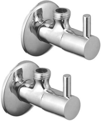 Generic Brass Angle Valve with Wall Flange,Chrome_2 pc Set