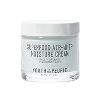 Youth To The People Superfood Air-Whip Moisture Cream Full Size - Kale + Green Tea Hyaluronic Acid Face Moisturizer, Smooths + Hydrates Up to 48HR with Dewy Glow, Non-Greasy Lightweight Gel - 2 fl oz