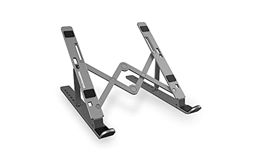NOX Hummer AXYS Stand -XHUMMERASTAND- Base de Aluminio, Compatible con portátiles de hasta 17' y Tablets, diseño Minimalista, Bolsa de Transporte incluida, Gris-Negro