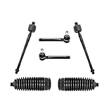PartsW - 6 Pc Front Inner & Outer Tie Rod Ends with Steering Gear Bellows LEFT RIGHT Side Kit Fits Nissan Murano 2005-2007//