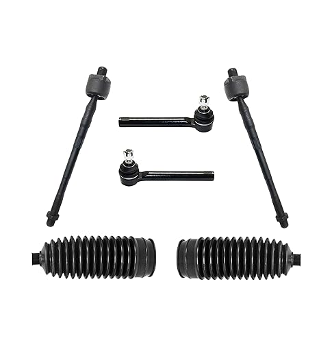 PartsW - 6 Pc Front Inner & Outer Tie Rod Ends with Steering Gear Bellows LEFT RIGHT Side Kit Fits Nissan Murano 2005-2007//