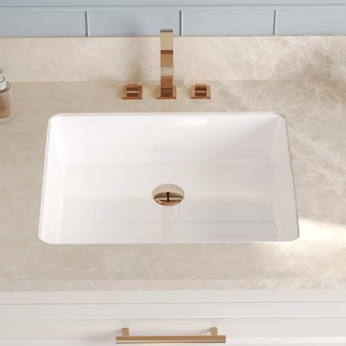 DeerValley 20x16 Inch Black Rectangular Undermount Bathroom Sink, Porcelain Ceramic Vessel Sink with Overflow, Modern Vanity Basin, DV-1U201