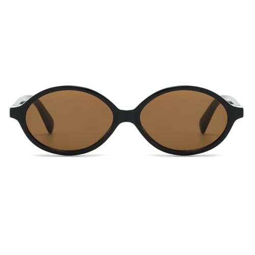 JOVAKIT Retro Oval Sunglasses for Women Vintage Fashion 90s Small Oval Frame Sun Glasses Oval Eyeglasses2