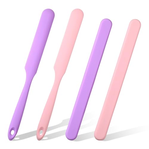 4 PCS Reusable Silicone Wax Stick and Waxing Spatula Set, Non-Stick