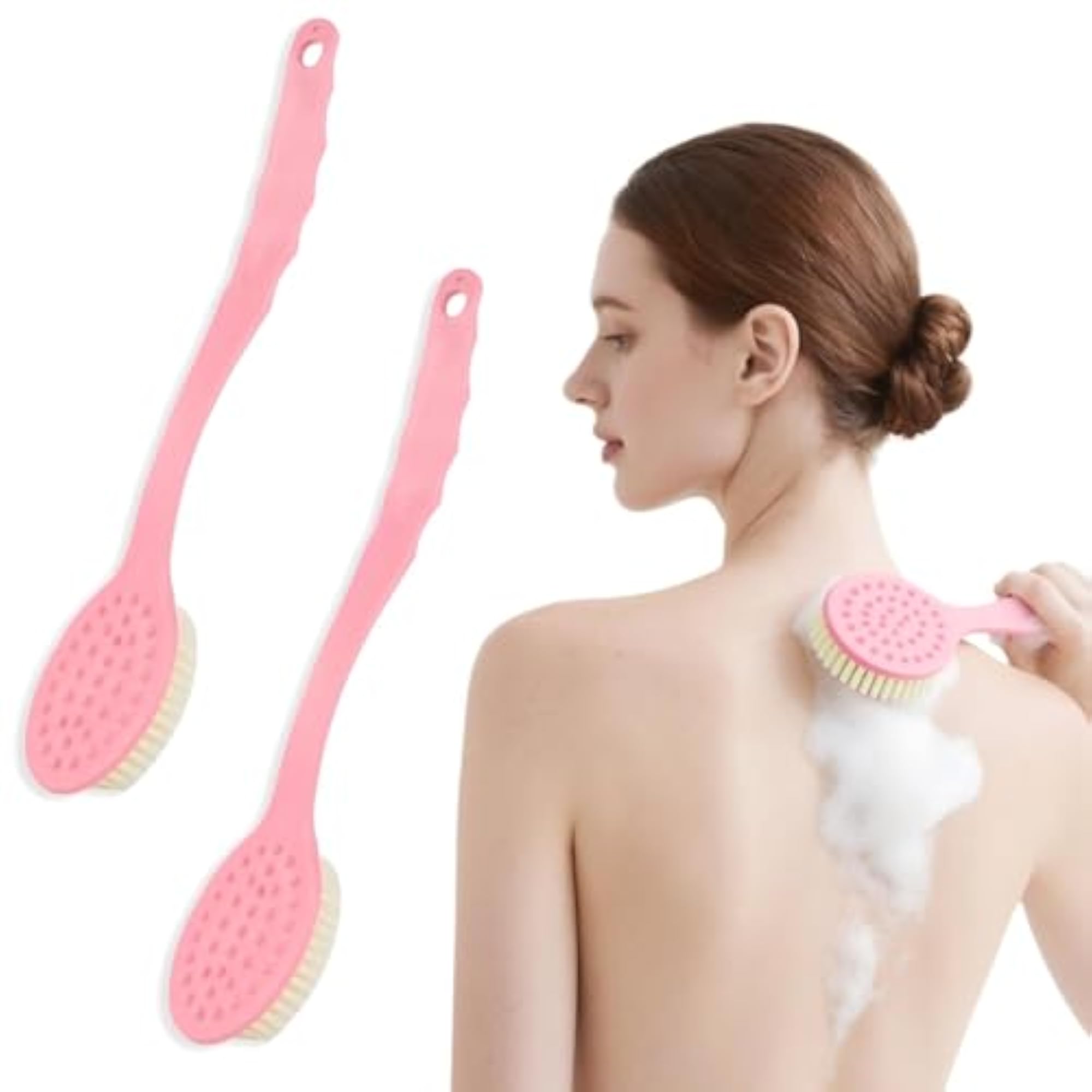 Body Shower Brush Back Scrubber, 2 Pack