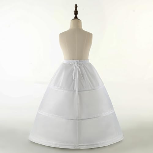 Girl Crinoline Dress A-line Skirt Slips Long Underskirt for Wedding flower girls Dress Ball Gown Kids Flower Light Ivory4