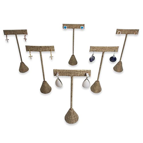 6Pcs Burlap Earring T Stand