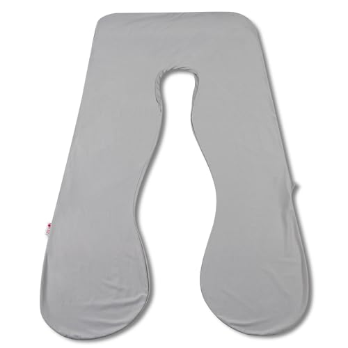Image of Meiz Cooling Pregnancy Pillow Cover, Maternity Pillow Cover, U Shaped Pregnancy Pillow Cooling Jersey Cover, Grey