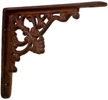 Van Dyke's Restorers Iron Fleur Shelf Bracket, Rust, 5 1/4 Inches