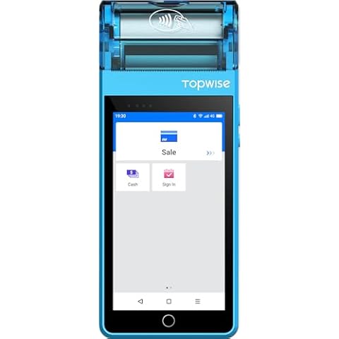 T2N POS Terminal, Receipt Print, Android 11 Handheld Mobile POS, with 4G,WiFi,5GHz Bluetooth, 40mm Thermal Receipt Printing for Small Business Retail (Blue) Cover