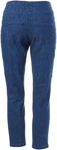 Ruby Rd. Womens Womens Petite Mid-Rise Pull-on Straight Extra Stretch Denim Ankle Pant2