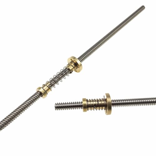 RAMBEX 3D-Drucker-Trapezgewindespindel T8 Mit Spielfreier Mutter, Steigung 2 Mm, Gewindesteigung 4 Mm, 100–1000 Mm, Trapezgewindespindel Typ T for Schrittmotoren(750mm)