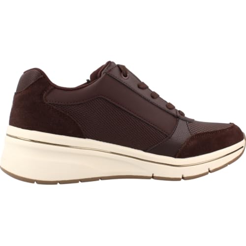 Skechers Femme Billion Flex Luxe Up Baskets, Chocolate Duraleather Suede Mesh, 39.5 EU