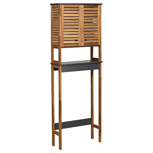 Evideco French Home Goods Over The Toilet Storage Cabinet Bathroom Elements Acacia - Gray Wood #TOP22