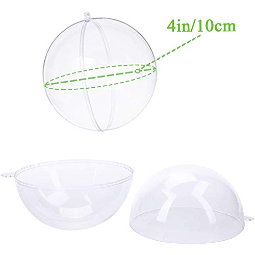 Guuozzli 15 Pack Clear Fillable Ornaments Ball Clear Plastic Fillable Ball Ornament,100mm Transparent Ball for New Years Present Holiday Wedding Party Home Decor - Thumbnail 2