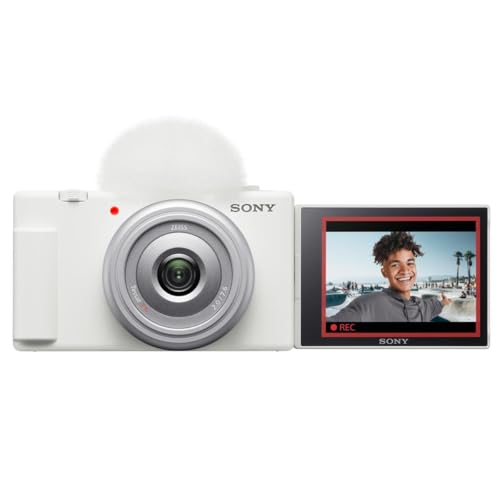 Image of Sony ZV-1F Vlogging Camera, White, Bundle with Extreme 32GB SD Card, Camera Bag, Tripod, for Point and Shoot Camera, Complete Sony Digital Vlog Camera Kit, Sony 1-Year Warranty