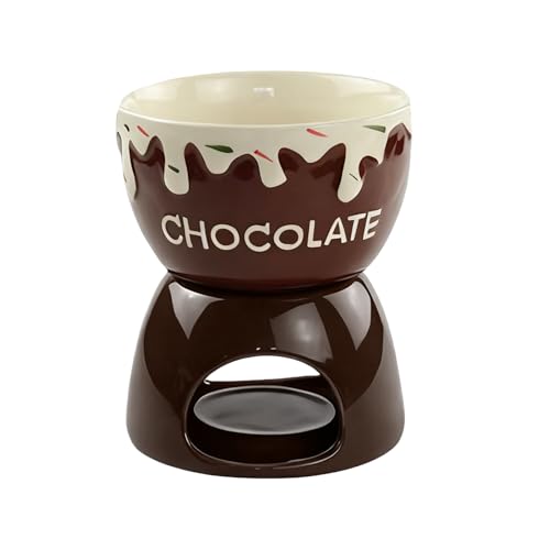 Uonguon フォンデュカップ,セラミック チョコレート バター 溶かし ウォーマー,パーソナル フォンデュ コーヒー マグ ウォーマー - ディナー や 前菜 や ソース や チーズ や キャンディ や パン や キャラメル など に 使用 でき ます