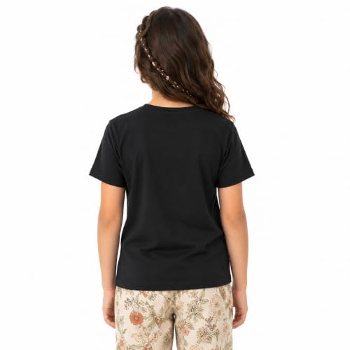 Image of Kids Round Neck Girls Tshirt | Short Sleeves | Natural Organic 100% Cotton Soft Comfortable Fabric | Plain Color Original Branded Half Sleeve | School t-Shirt for Girl Kid | Sleepwear Everyday Casual
