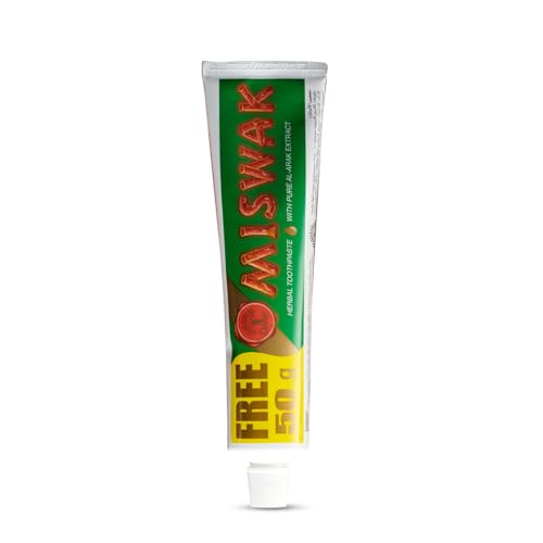 Dabur Pasta de dientes Miswak 100 ml, Sin sabor, Vegetariano, Fortalece los dientes, Reduce el mal aliento, Previene enfermedad de las encías